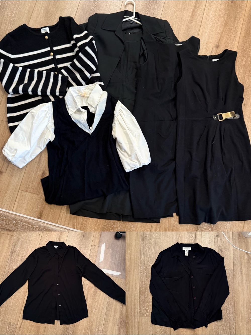8 item bundle of black work clothes